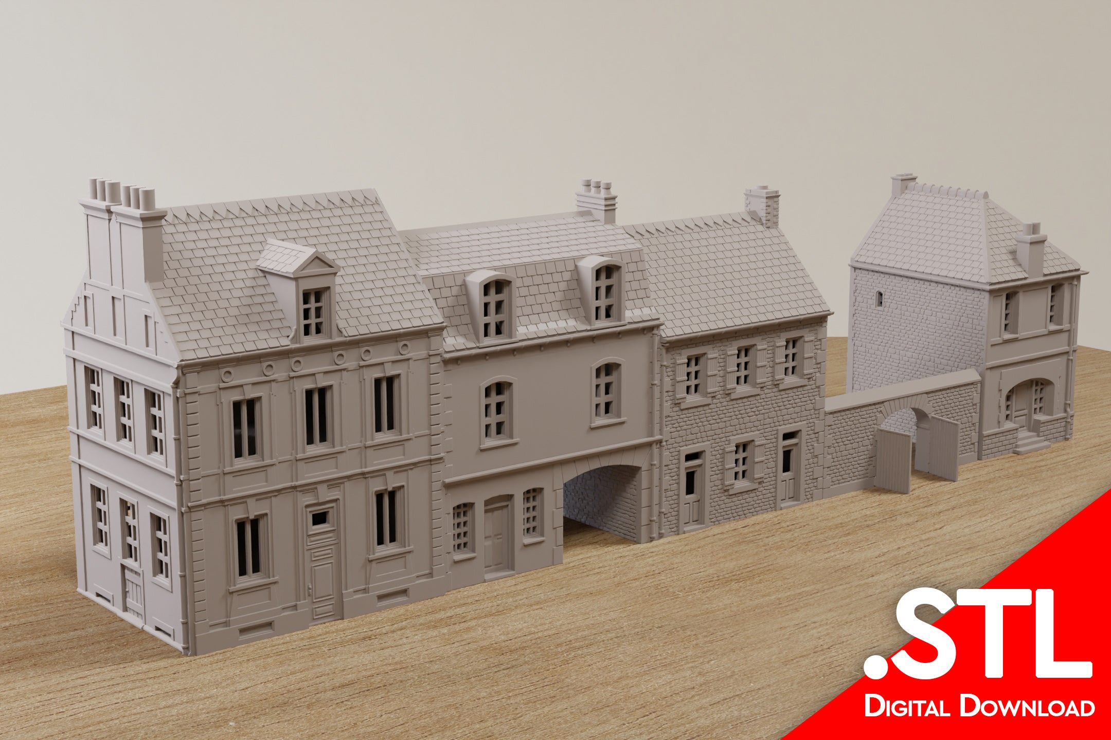 Normandy Volume 4 Row Houses - Digital Download .STL Files for 3D Prin