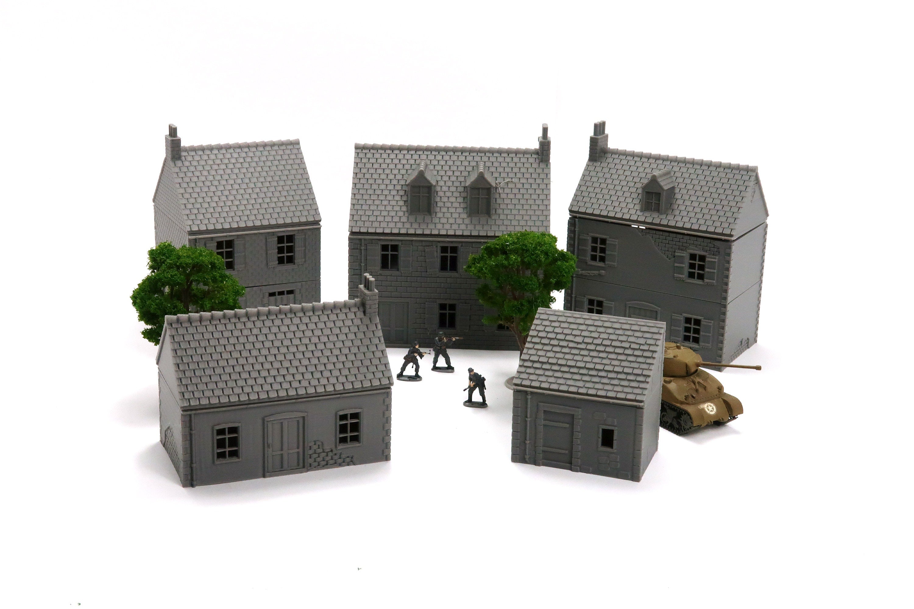 Bundle Pack Italian Street Houses, Printed terrain model for tabletop wargames, Bolt Action, Fow, 3D Printed Terrain WWII, 15-20- 28mm good