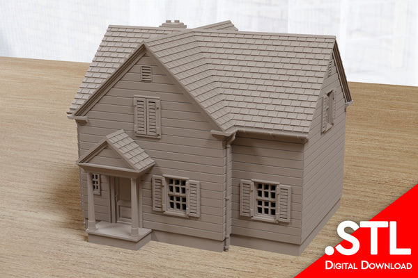 American Classic Suburban House DS1 - Digital Download .STL file for 3D Printing