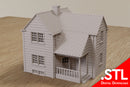 Maison de banlieue américaine classique DS3 - Téléchargement numérique du fichier .STL pour impression 3D