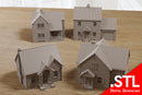 American Suburban Houses Village Set - Digital Download .STL Files for 3D Printing