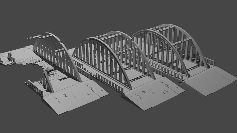 Bogenstahlbrücke - Digitaler Download .STL-Dateien für den 3D-Druck