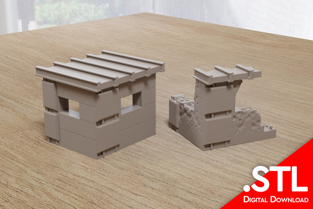 Stl Guard Post Concrete Block Guard Post - Zona Alfa Wargaming Terrain - Digital Down