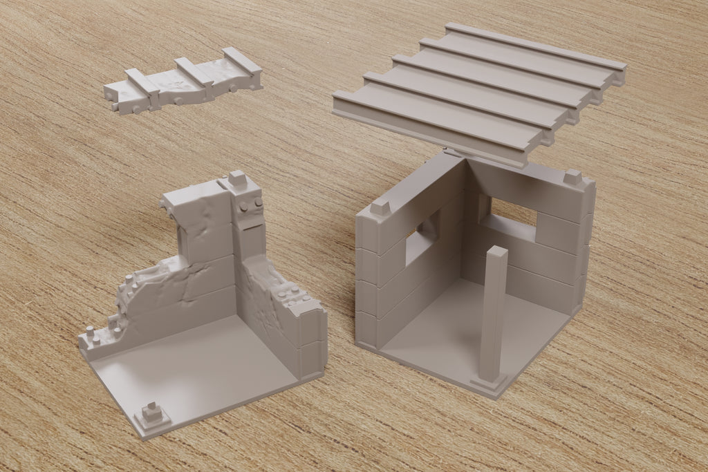 Concrete Block Guard Post - Zona Alfa Wargaming Terrain - Digital Down
