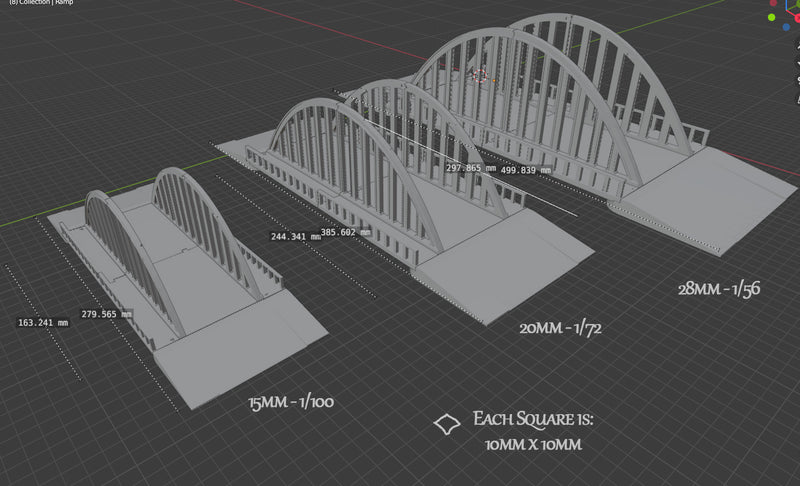 Arch Steel Bridge - Digital Download .STL Files for 3D Printing