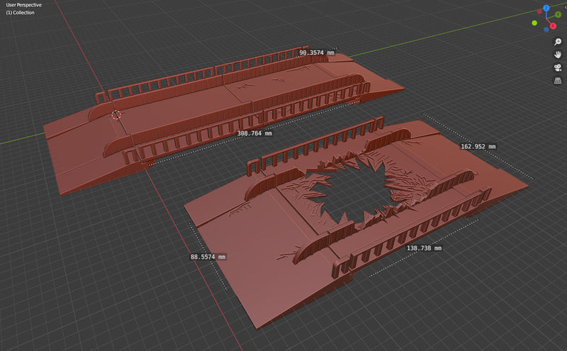 Flache Stahlbrücke - Digitaler Download. STL-Dateien für den 3D-Druck