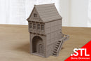 Medieval Night Life District House H2 - WW2 Miniature Wargaming Terrain - Digital Download .STL file for 3D Printing