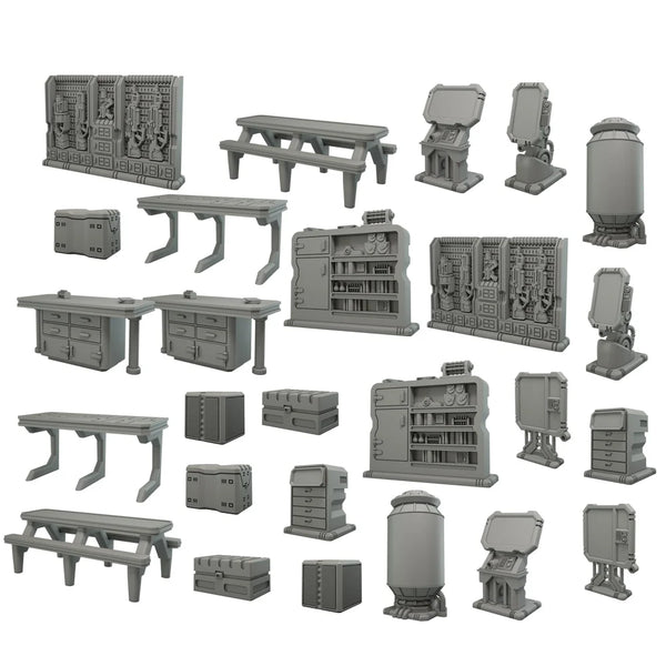 Geländekiste: Raumschiff-Szenerie-Set – 28 mm Sci-Fi-Gelände
