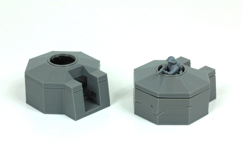 Pillbox Set Utah Beach - Tabletop Wargaming WW2 Terrain | 15mm 20mm 28mm Miniature 3D Printed Model | Bolt Action