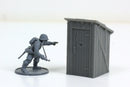 Rural Toilet - Tabletop Wargaming WW2 Terrain - 15mm - 20mm - 28mm - HO - Miniature 3D Printed Model
