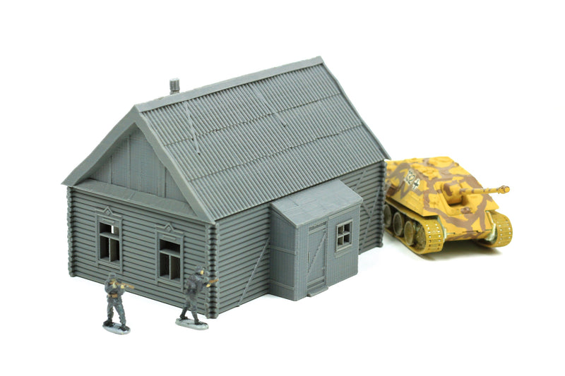 Russian Izba - Tabletop Wargaming WW2 Terrain | 15mm 20mm 28mm HO Miniature 3D Printed Model | Bolt Action