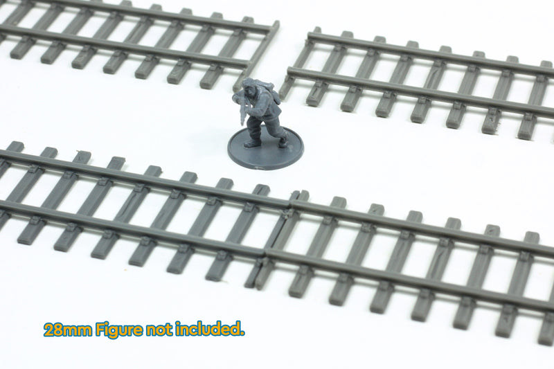 Tabletop Wargaming Terrain | Train Tracks | 28mm 3D Printed Miniature | Set of 6pcs