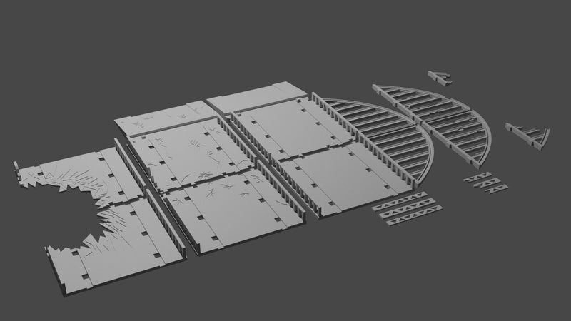 Steel Arch Bridge - Tabletop Wargaming WW2 Terrain Miniature | 15mm 20mm 28mm | 3D Printed Model