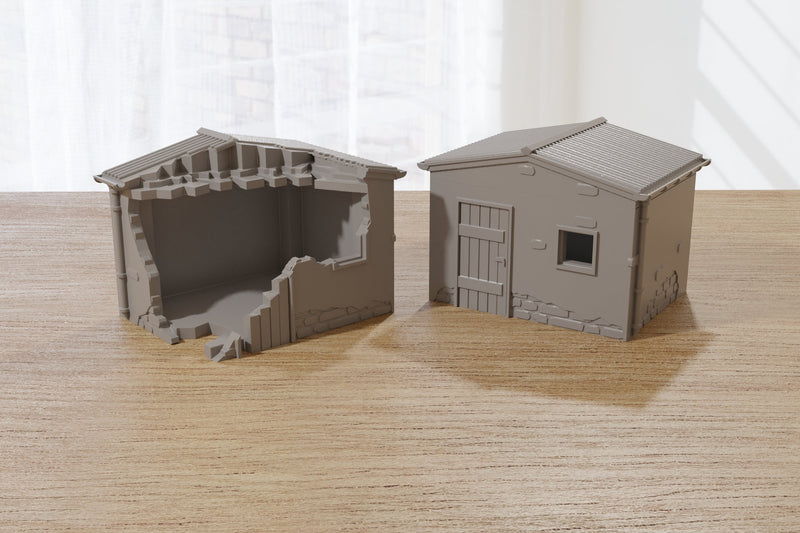 Destroyed or Intact - Normandy French Village Set (VOLUME 2) - Tabletop Wargaming WW2 Terrain | Miniature 3D Printed Model | Flames of War