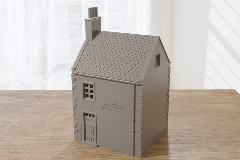 Normandy French Village House DS-T7 (VOLUME 2) - Tabletop Wargaming Terrain | Destroyed - Intact | 3D Printed Miniature | Flames of War