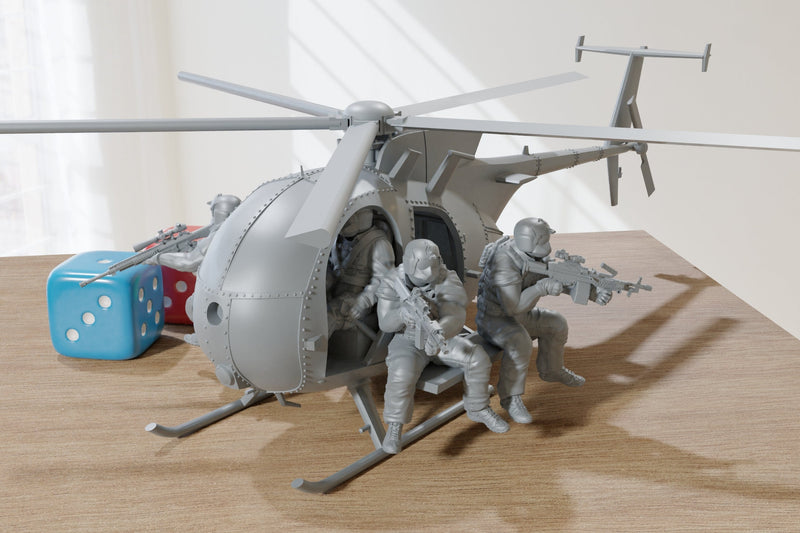 Killer Egg - Boeing MH-6M Little Bird - Modern Wargaming Miniatures for Tabletop RPG - 28mm Scale Helicopter