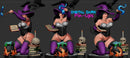 Kneeling Witch - Sexy Pin-Up Fan Art - 3D Printed Miniature Figure - 32mm / 75mm Scale - Garage Kit