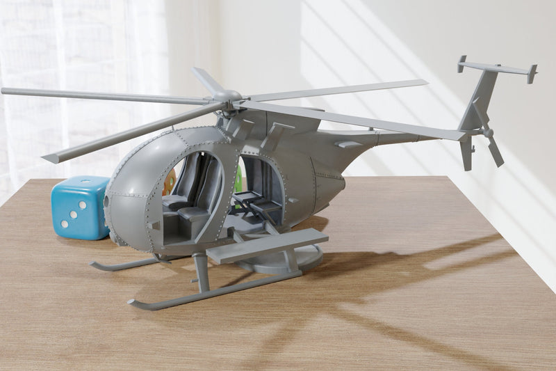 Killer Egg - Boeing MH-6M Little Bird - Modern Wargaming Miniatures for Tabletop RPG - 28mm Scale Helicopter