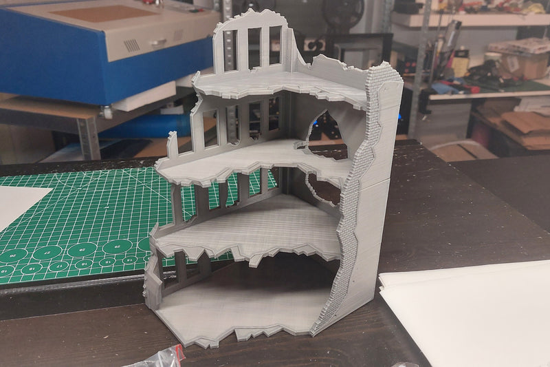 Stalingrad Ruined Store SRH MST3 - Tabletop Wargaming WW2 Terrain | Miniature 3D Printed Model | Flames of War & Bolt Action