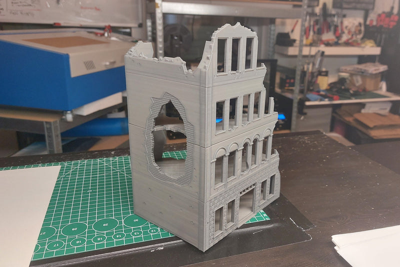 Stalingrad Ruined Store SRH MST3 - Tabletop Wargaming WW2 Terrain | Miniature 3D Printed Model | Flames of War & Bolt Action