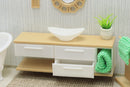 Bathroom Cabinet with Wooden Top - Dollhouse Miniature 1:12 Miniature Dollhouse Furniture