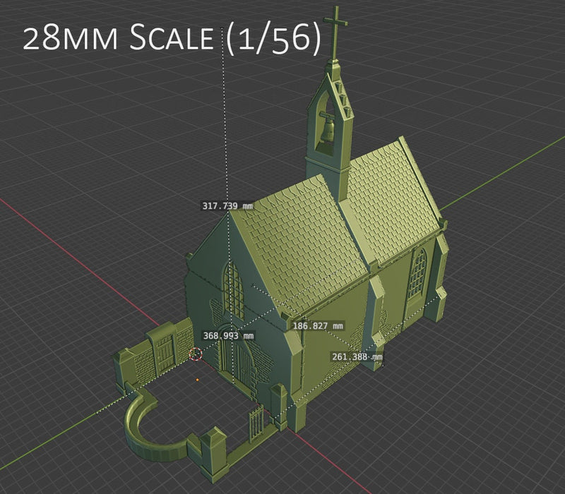 Chapelle Saint-Louis de Formigny - Tabletop Wargaming WW2 Terrain | Miniature 3D Printed Model | Flames of War - Zona Alfa - Bolt Action