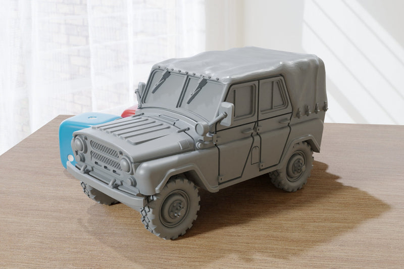 UAZ 469 - Soviet Off-Road Car | ZONA ALFA Miniature | 28mm / 20mm / 15mm Wargaming Vehicle