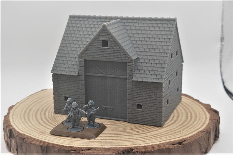 Normandy French Farm Barn - Tabletop Wargaming WW2 Terrain | Proxy 3D Printed Miniature for Bolt Action - Chain of Command - Flames of War