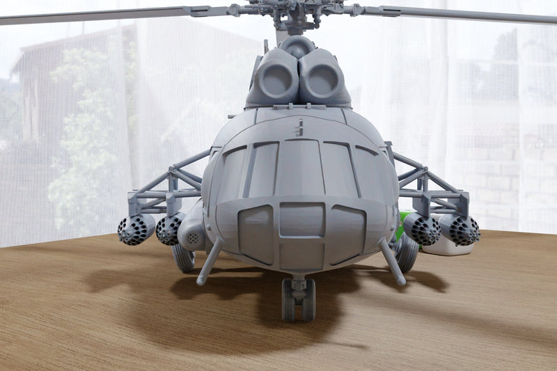 Mi-8 'Hip' Medium Transport Helicopter - 3D Printed Vehicle for Miniature Tabletop Wargames - 28mm / 20mm / 15mm Scales