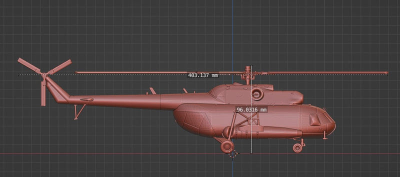 Mi-8 'Hip' Medium Transport Helicopter - 3D Printed Vehicle for Miniature Tabletop Wargames - 28mm / 20mm / 15mm Scales