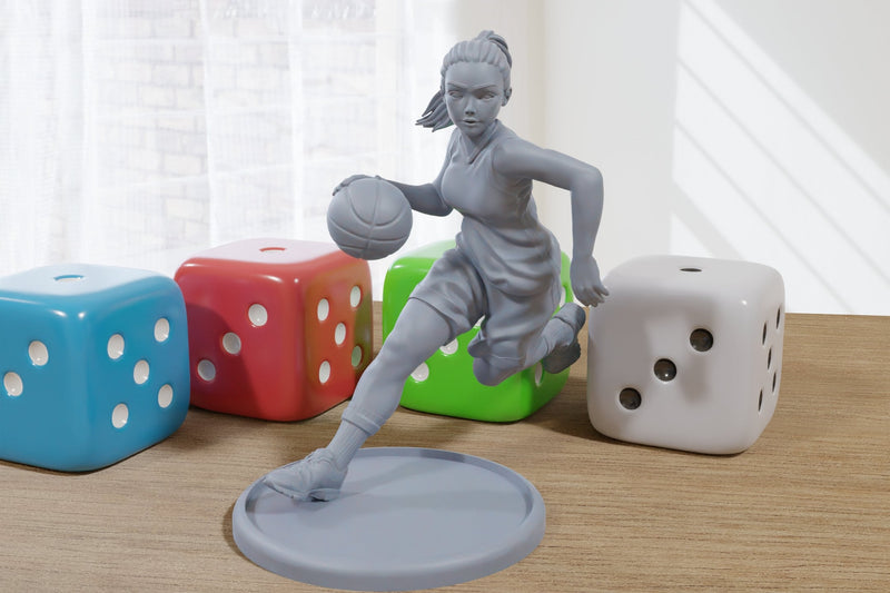 Sports Girl Basketball - DnD Miniature | Collectible and Rolepaying Sexy Pin-Up - 75mm - 32mm Scale