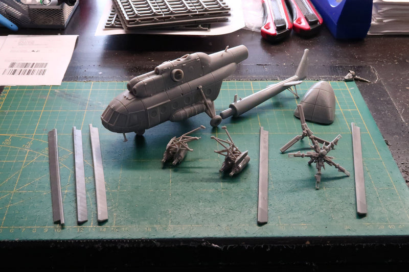 Mi-8 'Hip' Medium Transport Helicopter - 3D Printed Vehicle for Miniature Tabletop Wargames - 28mm / 20mm / 15mm Scales