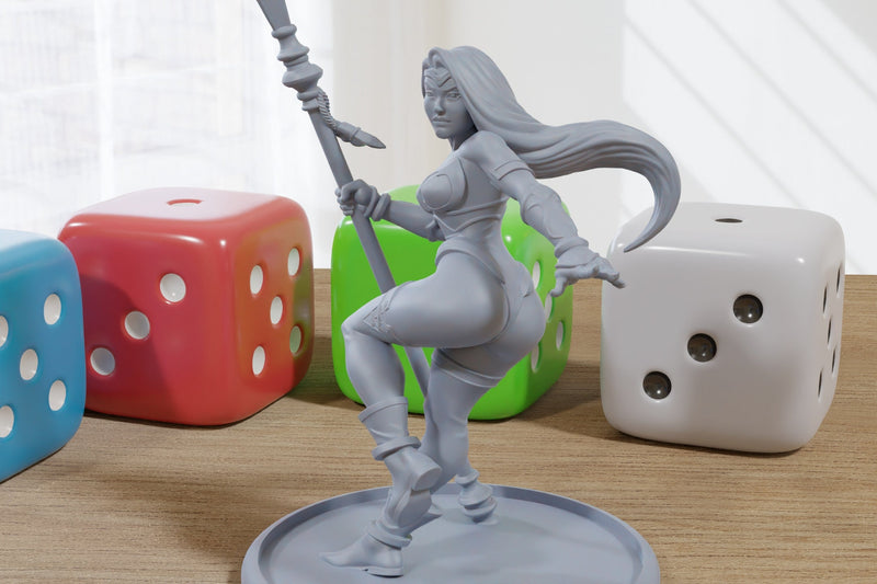 Sorcerer Sexy Pinup 3D Printed Minifigures for Fantasy Miniature Tabletop Games DND, Frostgrave 28mm / 32mm