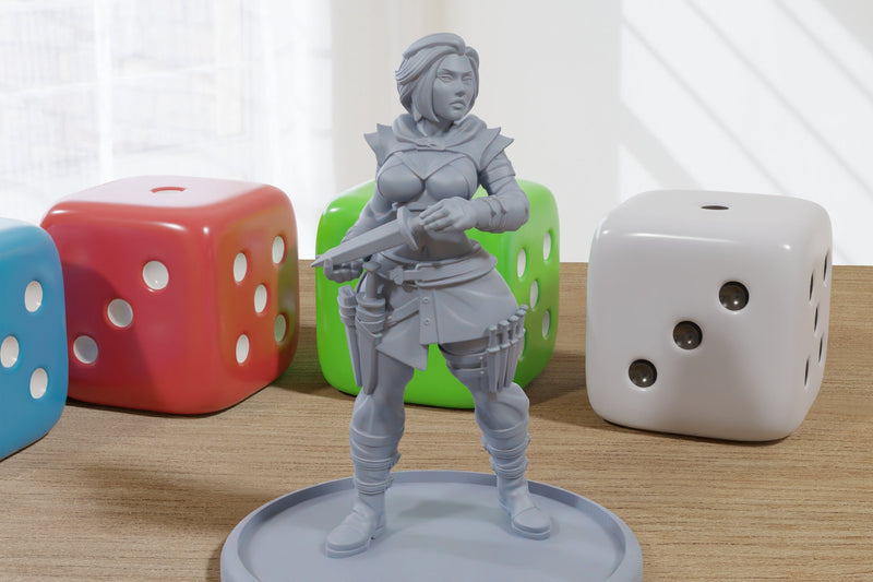Roque Sexy Pinup 3D Printed Minifigures for Fantasy Miniature Tabletop Games DND, Frostgrave 28mm / 32mm