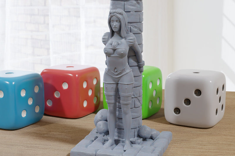 Daniela Chained Princess - SFW/ NSFW 3D Printed Minifigures for Fantasy Miniature Tabletop Games DnD TTRPG 28mm - 32mm - 75mm Scales
