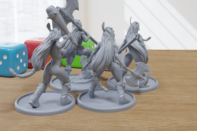 Barbarian Battle Masters Sexy Pinup SFW/ NSFW 3D Printed Minifigures for Fantasy Miniature Tabletop Games DND, Frostgrave 28mm / 32mm / 75mm