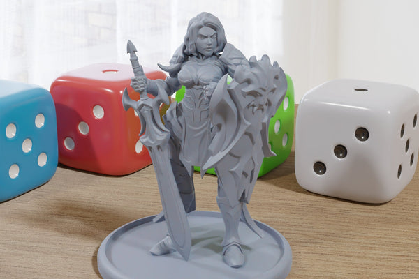 Dark Knight Sexy Pinup 3D Printed Minifigures for Fantasy Miniature Tabletop Games DND, Frostgrave 28mm / 32mm