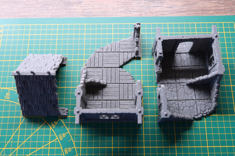 Ferisia Ruined Farmer House - 3D Printed Terrain compatible with Tabletop Games like DND 5e, Frostgrave