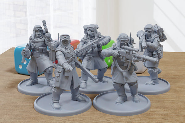 Desert Hawk Recruits - 3D Printed Proxy Minifigures for Sci-fi Miniature Tabletop Games like Stargrave and Five Parsecs from Home
