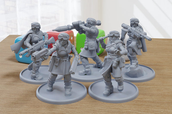 Desert Hawks Widows - 3D Printed Proxy Minifigures for Sci-fi Miniature Tabletop Games like Stargrave and Five Parsecs from Home