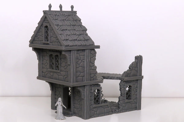 Ferisia Ruined Farmer House - 3D Printed Terrain compatible with Tabletop Games like DND 5e, Frostgrave