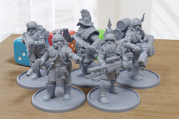 Oathbreakers Miasmic Cohort - 3D Printed Proxy Minifigures for Sci-fi Miniature Tabletop Games like Stargrave and Five Parsecs from Home