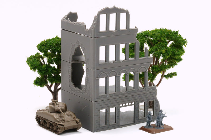 Stalingrad Ruined Store SRH MST3 - Tabletop Wargaming WW2 Terrain | Miniature 3D Printed Model | Flames of War & Bolt Action