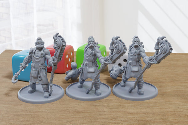 Protein Butchers - 3D Printed Proxy Minifigures for Sci-fi Miniature Tabletop Games like Stargrave and Five Parsecs from Home