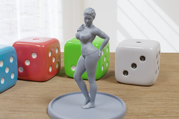 Sexy Wife Jess Sexy Pin-Up - 3D Printed Minifigures for Fantasy Miniature Tabletop Games DND, Frostgrave 28mm / 32mm / 75mm