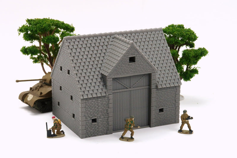 Normandy French Farm Barn - Tabletop Wargaming WW2 Terrain | Proxy 3D Printed Miniature for Bolt Action - Chain of Command - Flames of War