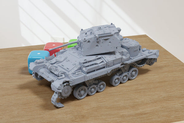 Destroyed Cruiser tank A9 - 3D Printed Miniature Wargaming Combat Vehicle - 28mm / 20mm / 15mm Scale