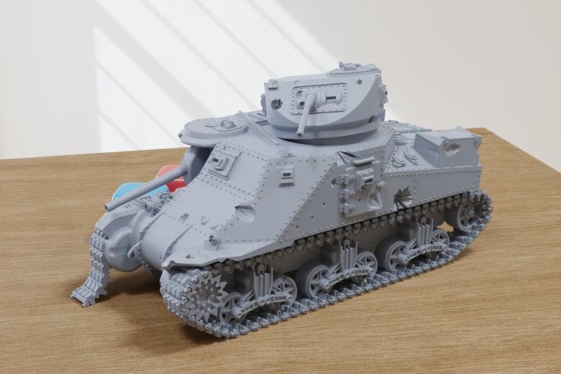 Destroyed M3 Lee Medium Tank - 3D Printed Miniature Wargaming Combat Vehicle - 28mm / 20mm / 15mm Scale