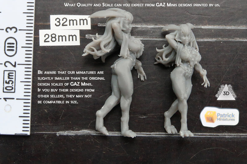 Orc Dominatrix Viki and Gimp Sexy Pin-Up - 3D Printed Minifigures for Fantasy Miniature Tabletop Games DND, Frostgrave 28mm / 32mm / 75mm