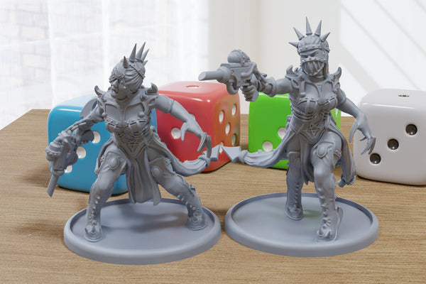 Dark Maidens Bitter Nightshades - 3D Printed Proxy Minifigures for Sci-fi Miniature Tabletop Games like Stargrave and Five Parsecs from Home